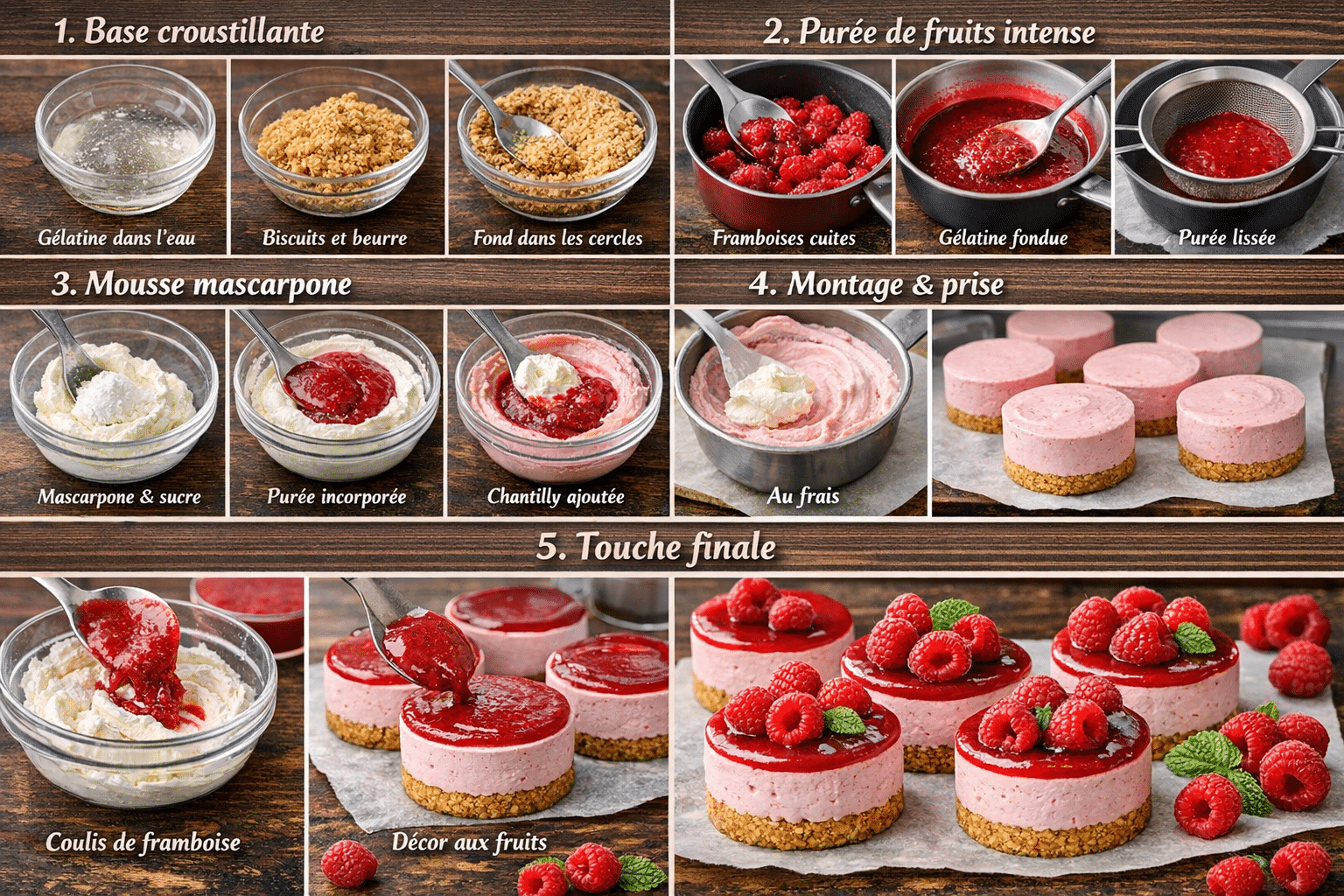 Étape par Étape: Mini bavarois framboise sans cuisson