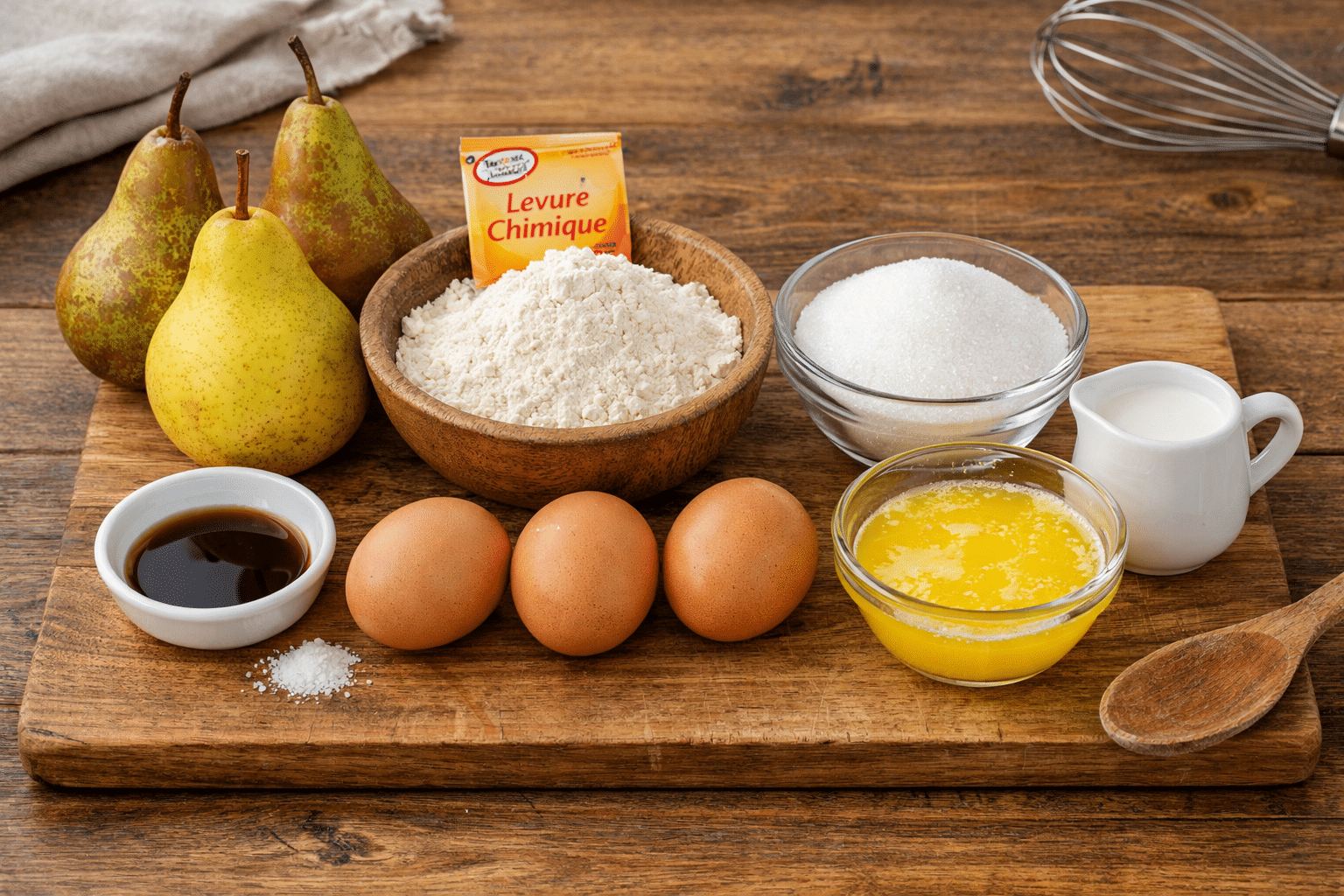 La Liste des Ingrédients : Cake moelleux aux poires Recette Facile