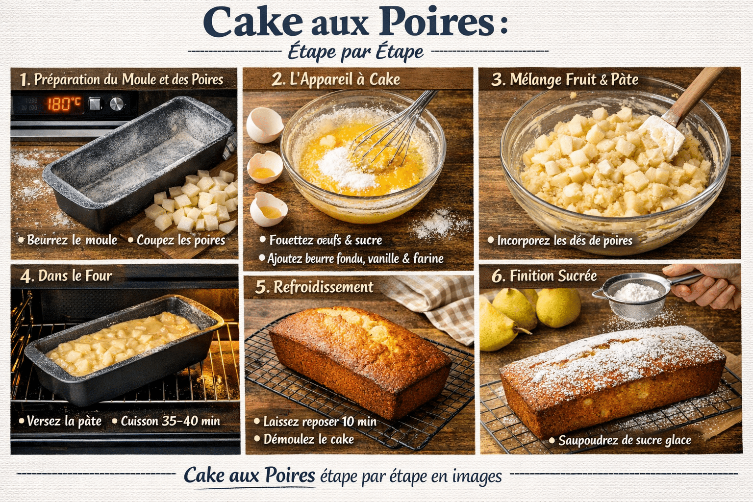 Étape par Étape: Cake moelleux aux poires Recette Facile