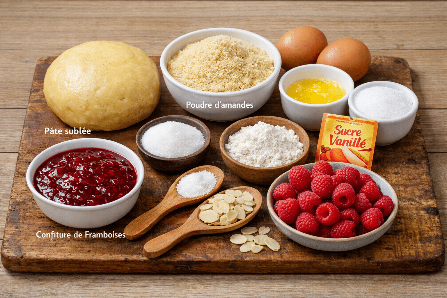 La Liste des Ingrédients : Tarte Amandine aux Framboises : Le Secret du Moelleux et du Croquant