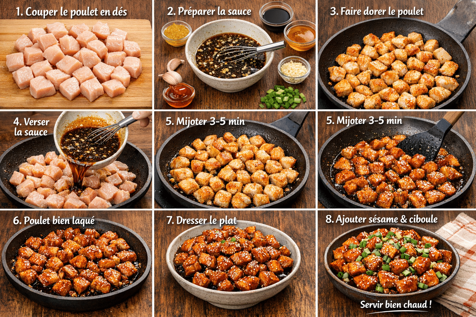 Étape par Étape: Poulet Miel et Soja