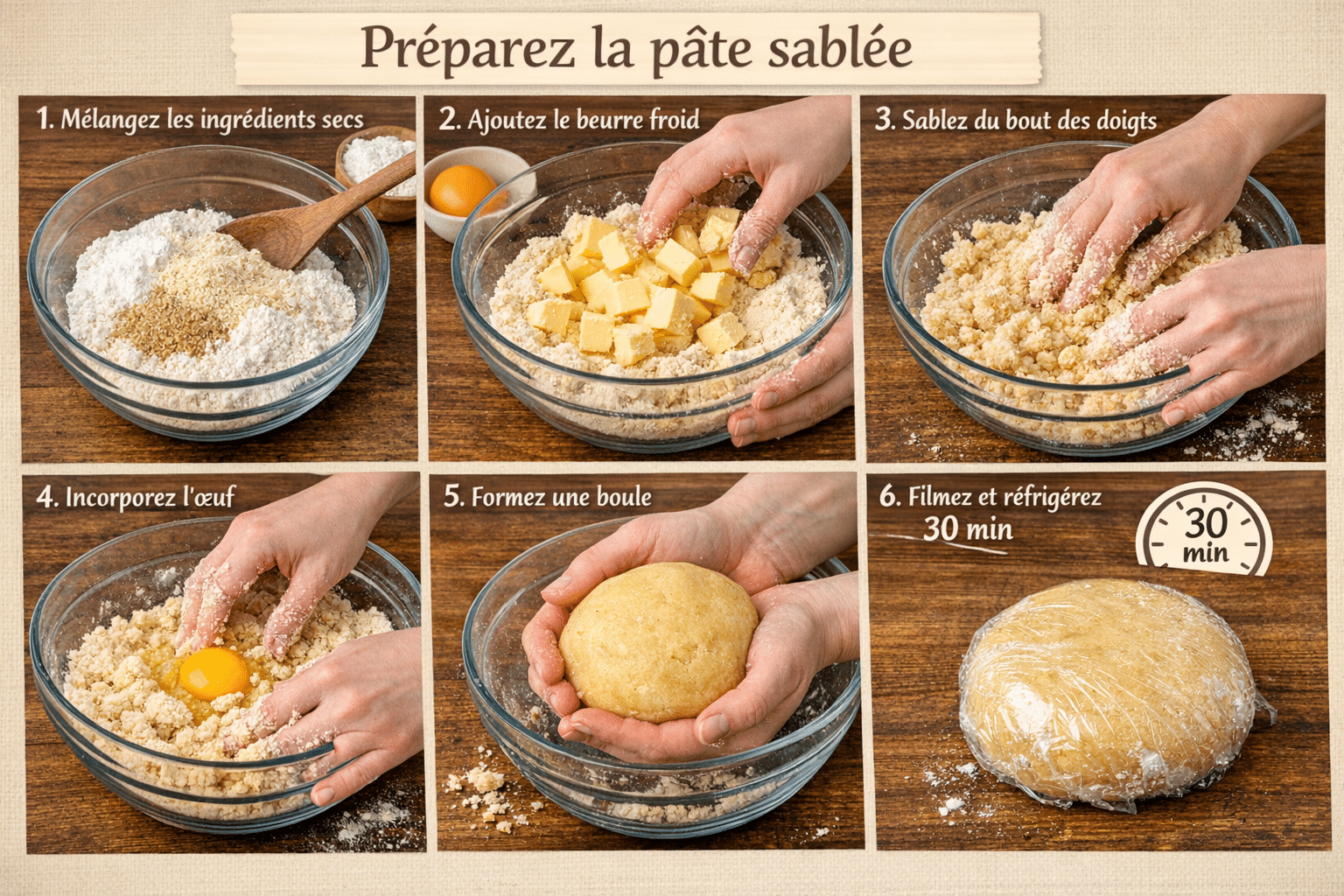 Préparez la pâte sablée