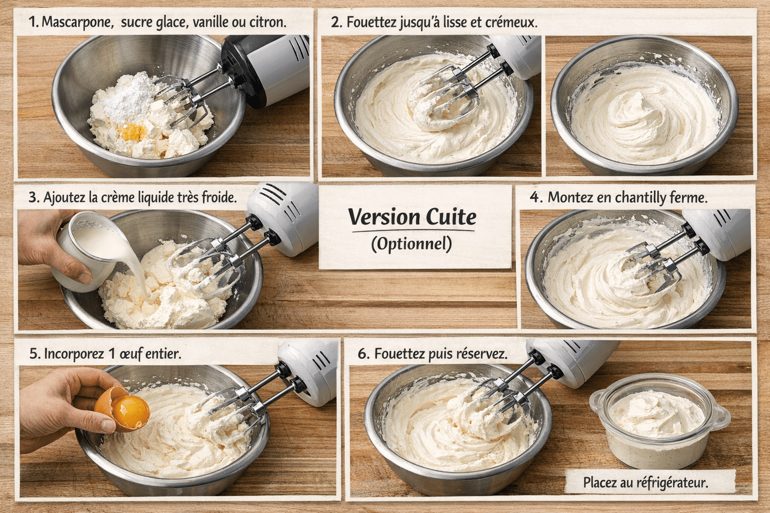 Préparez la crème mascarpone