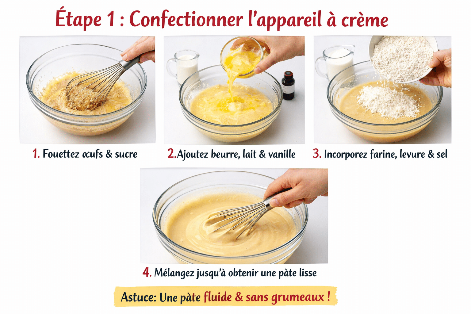 Confectionner l’appareil à crème