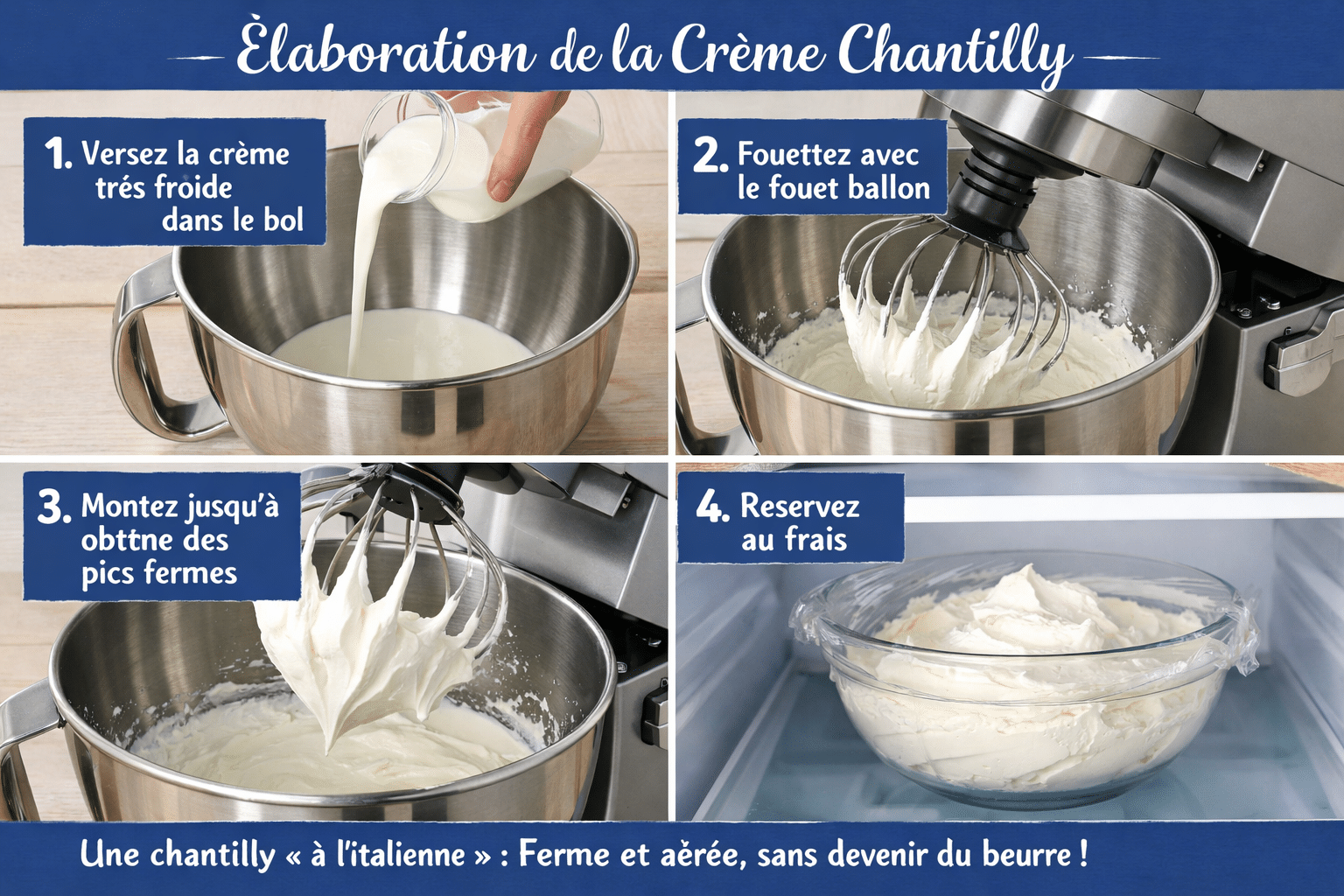 Élaboration de la crème chantilly