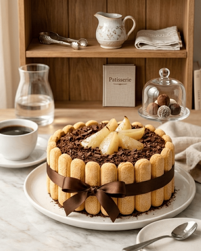 Charlotte facile poire chocolat délicieuse et rapide