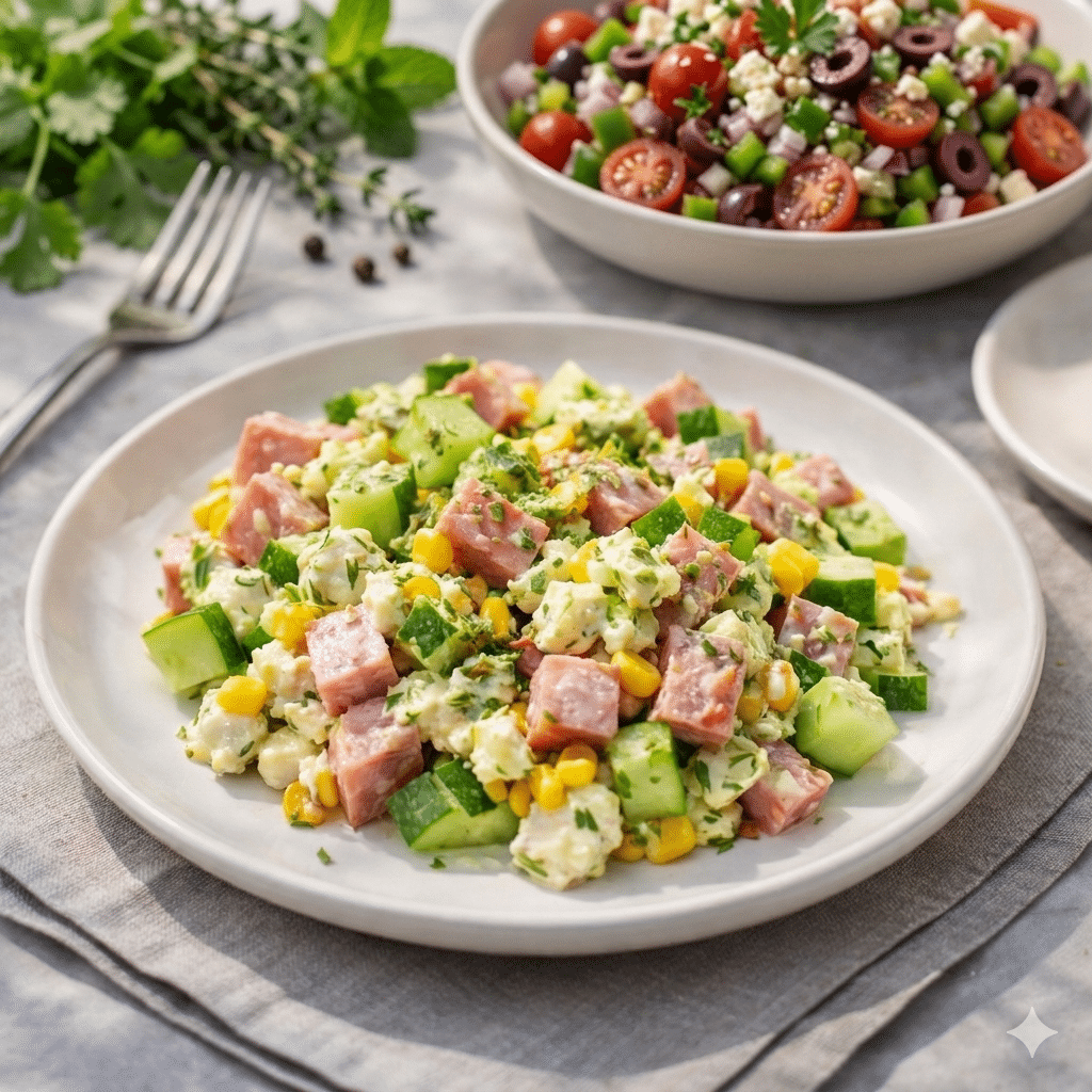 Recette Salade Fraîcheur au Jambon et Concombre Recette Salade Fraîcheur au Jambon et Concombre