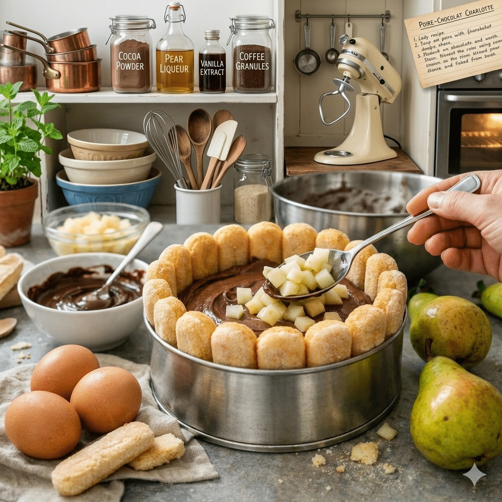 Charlotte facile poire chocolat délicieuse