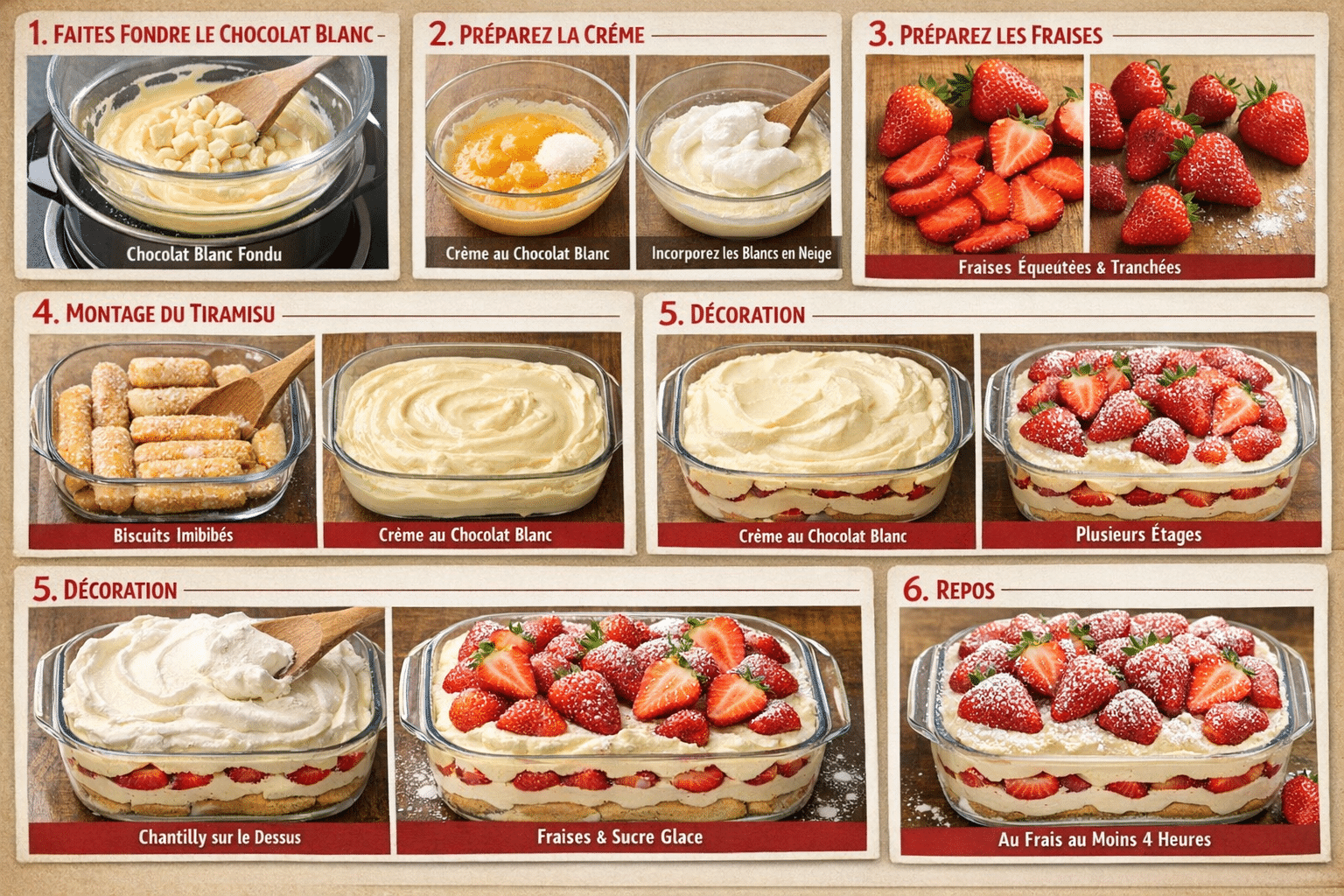 Étape par Étape: Tiramisu aux Fraises et au Chocolat Blanc