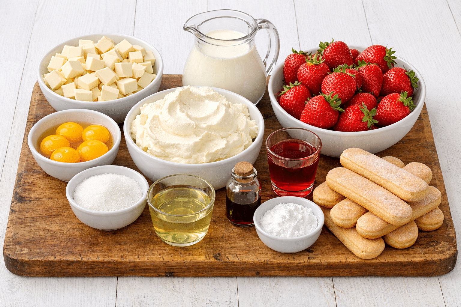 La Liste des Ingrédients : Tiramisu aux Fraises et au Chocolat Blanc