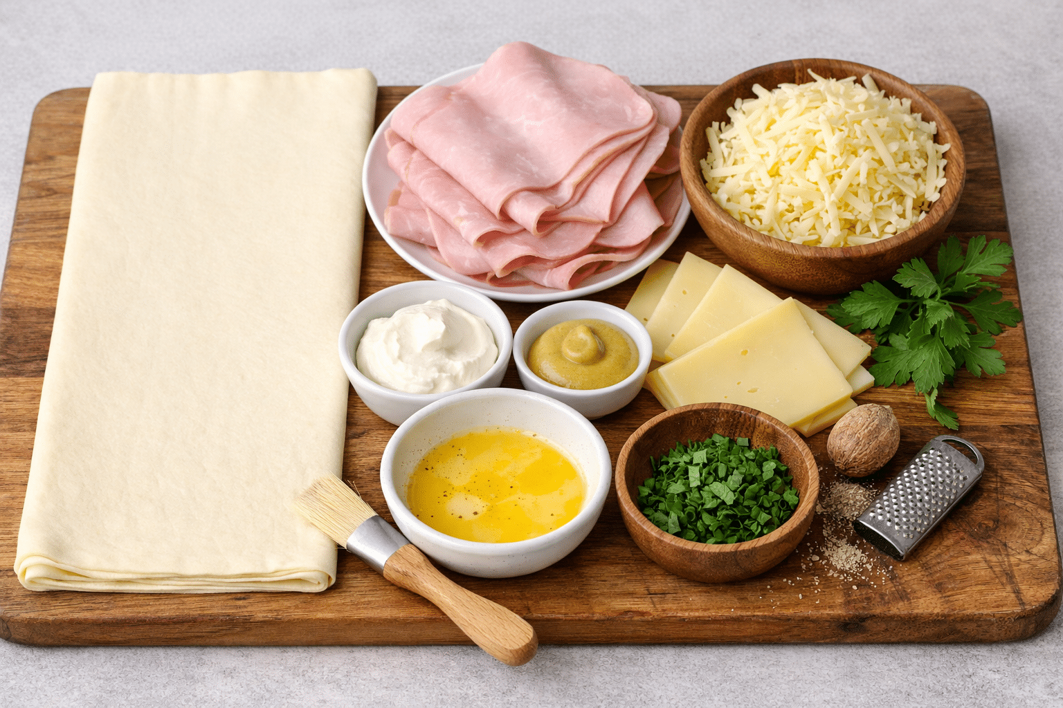 La Liste des Ingrédients : Roulé Feuilleté Tressé Jambon et Fromage