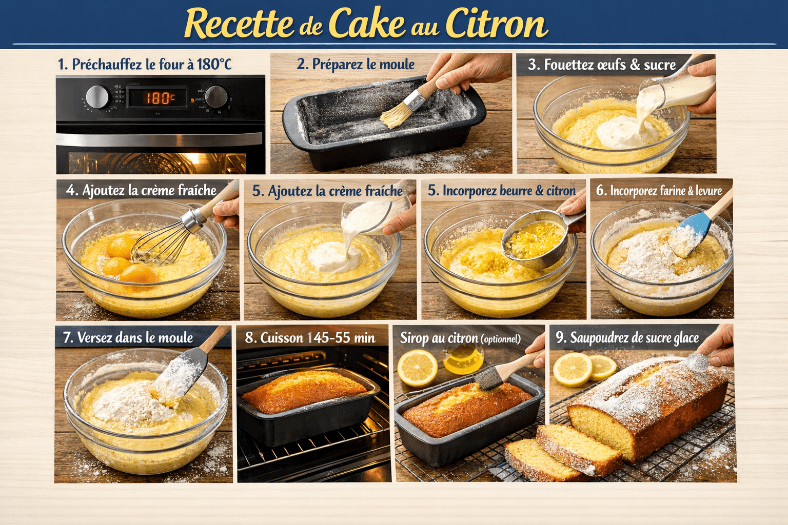 Étape par Étape: Gâteau au Citron à la Crème Fraîche