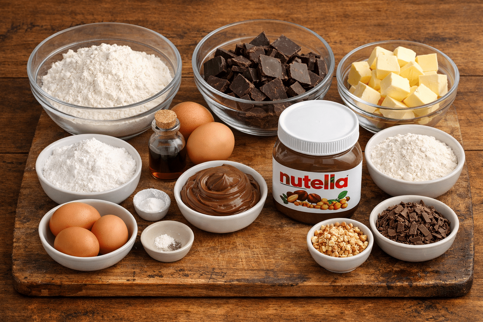 La Liste des Ingrédients : La Tarte Brownie au Nutella