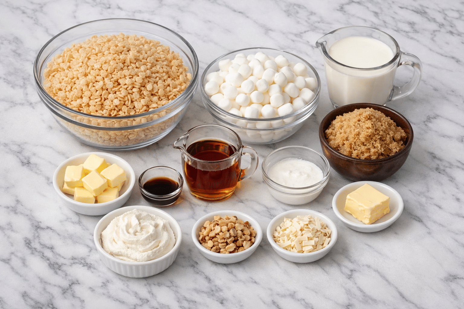 La Liste des Ingrédients : Tarte crémeuse au sirop d’érable, croûte style carrés aux Rice Krispies