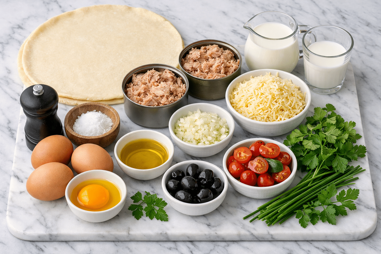 La Liste des Ingrédients : Quiche au Thon : La Recette Moelleuse, Savoureuse et Facile