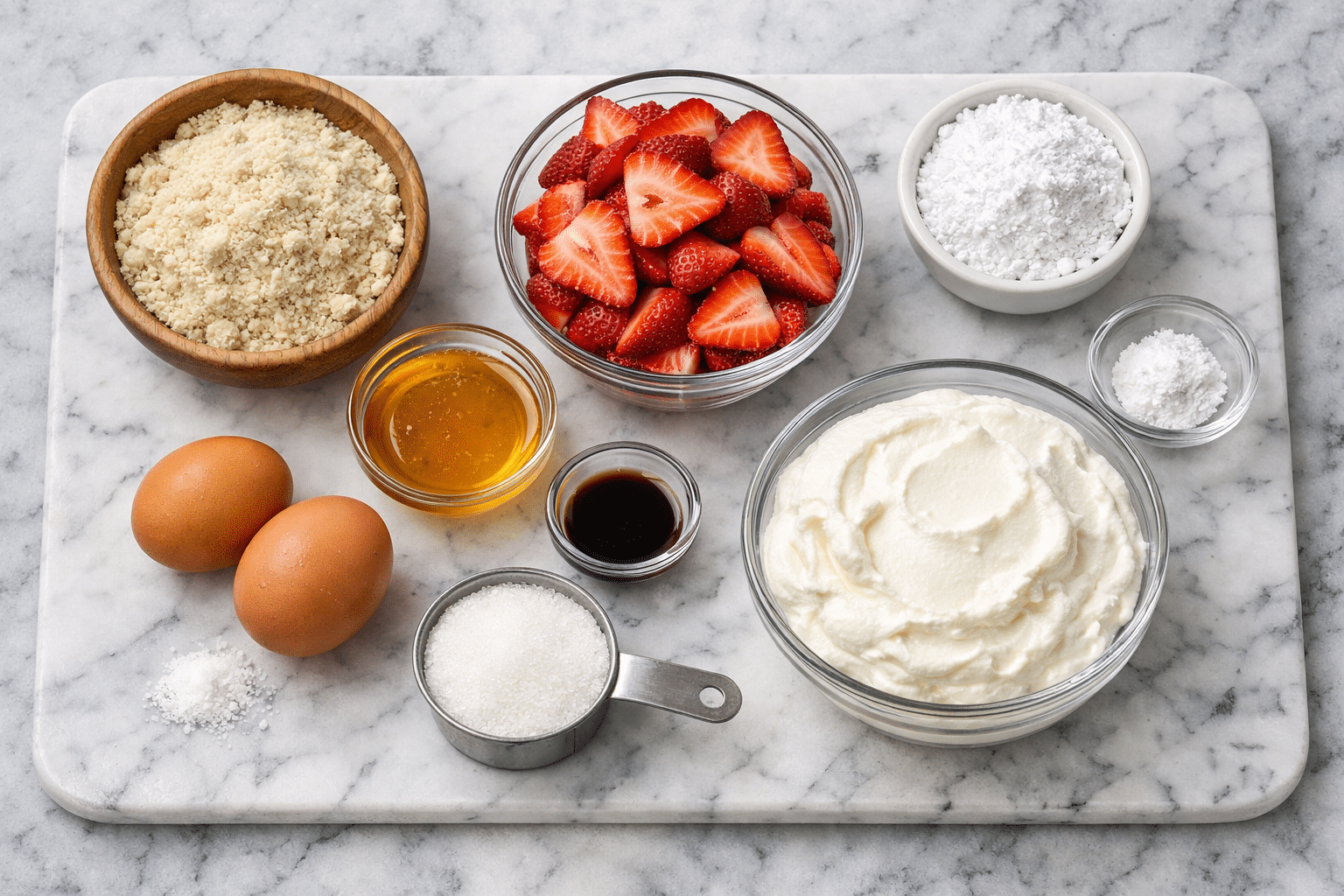 La Liste des Ingrédients : Gâteau au Fromage Blanc et aux Fraises : Le Dessert Gourmand, Riche en Protéines et Faible en Glucides qui Fait du Bien