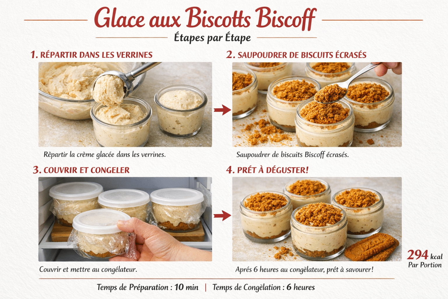 La Liste des Ingrédients : Verrines Biscoff Crème glacée