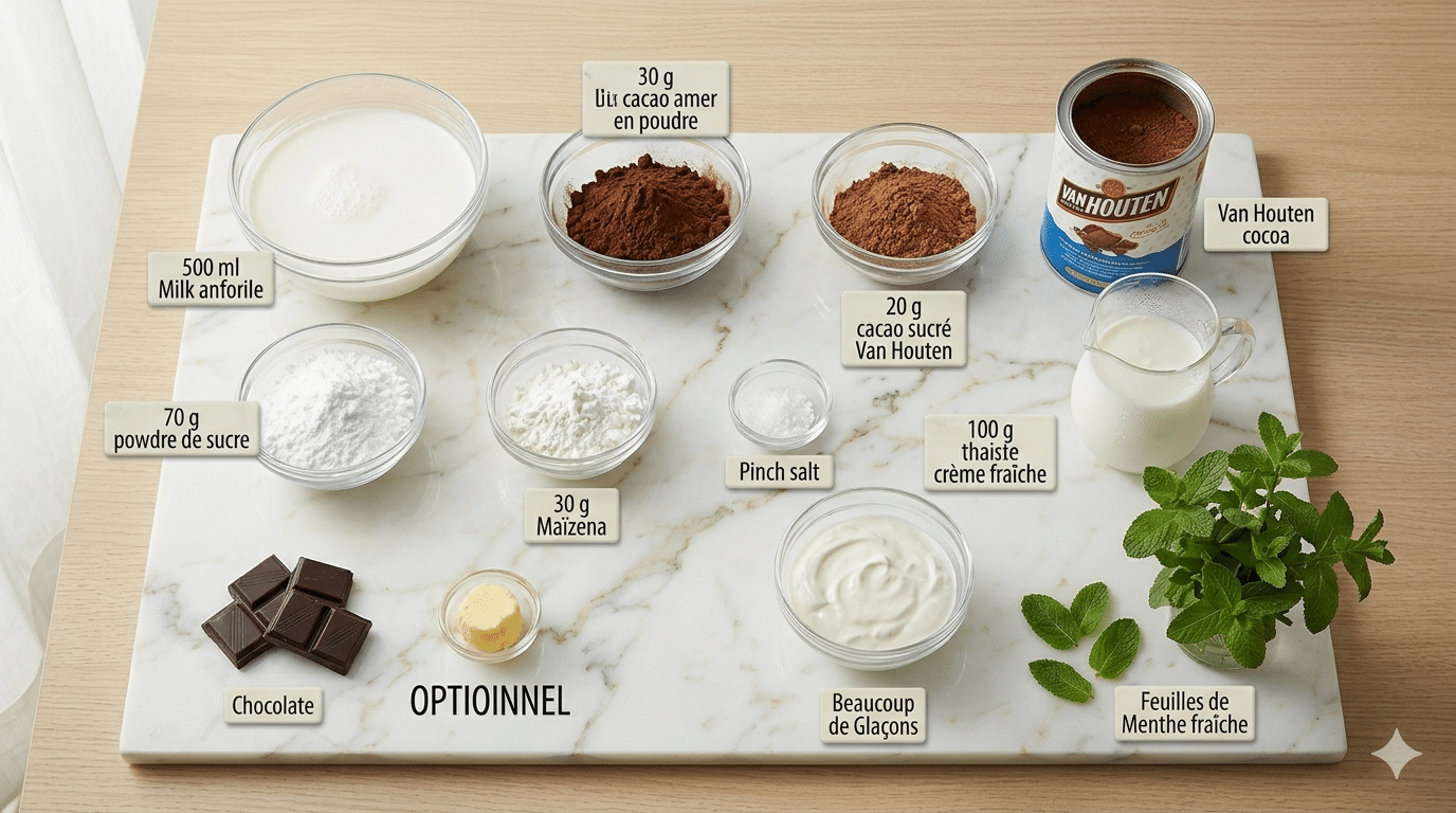 La Liste des Ingrédients : Crème au Chocolat Style Danette