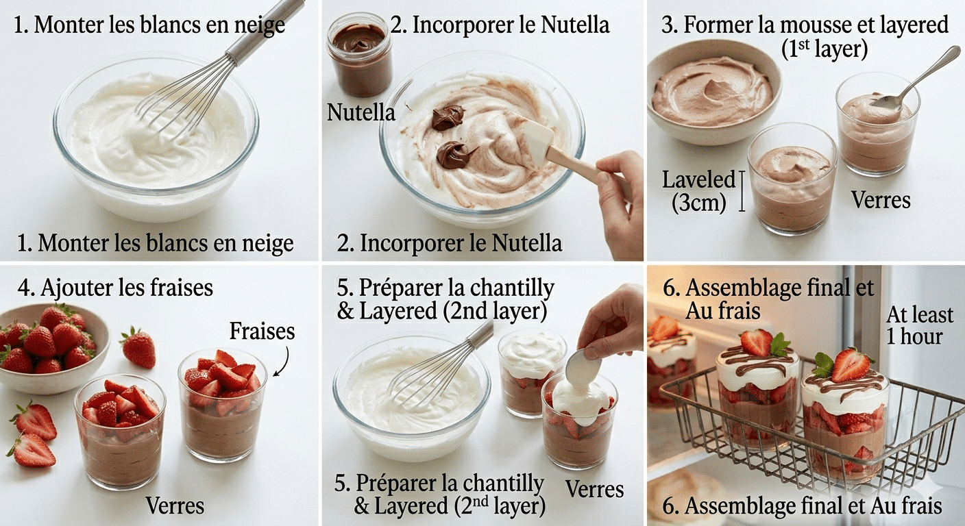Étape par Étape: Verrine Fraise Nutella La Recette Rapide, Gourmande et Sans Cuisson