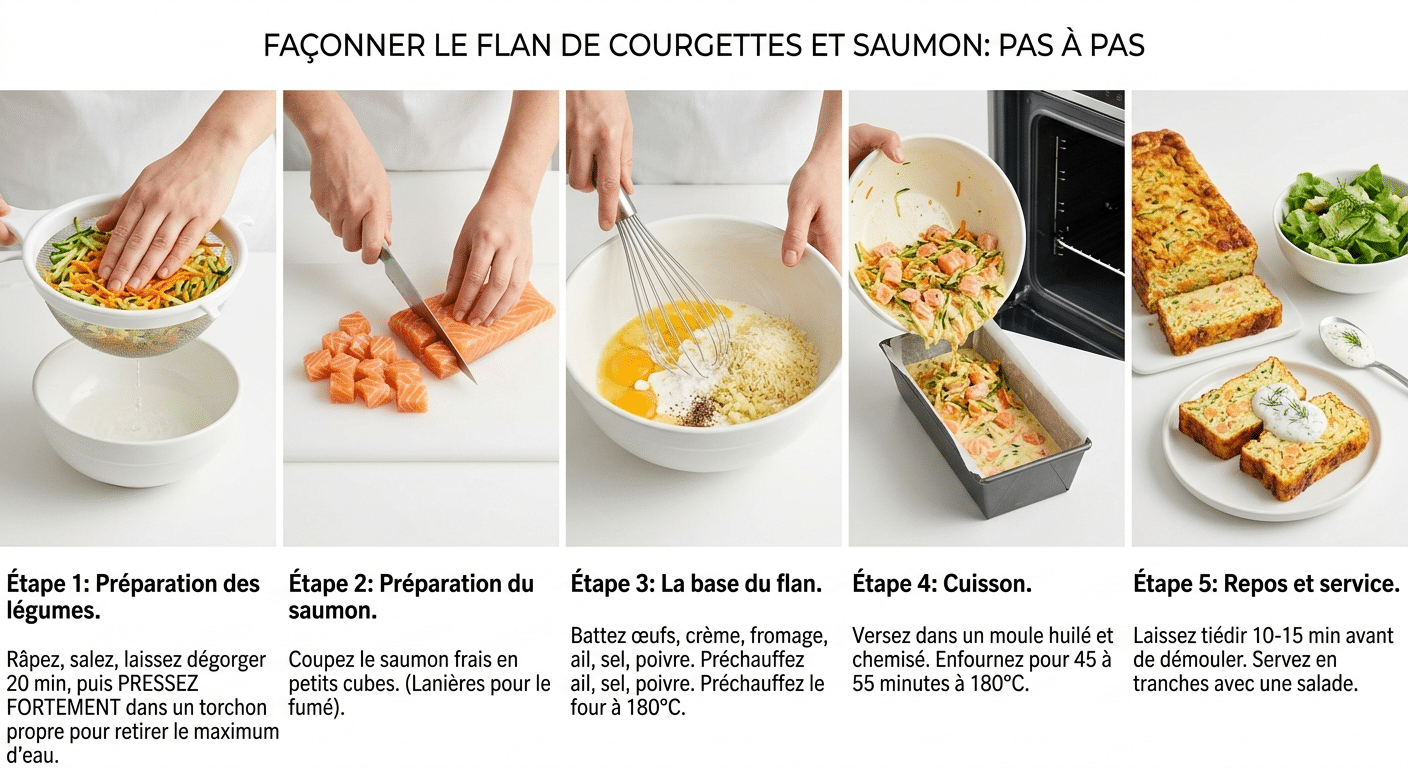 Étape par Étape: Flan Léger Courgettes & Saumon