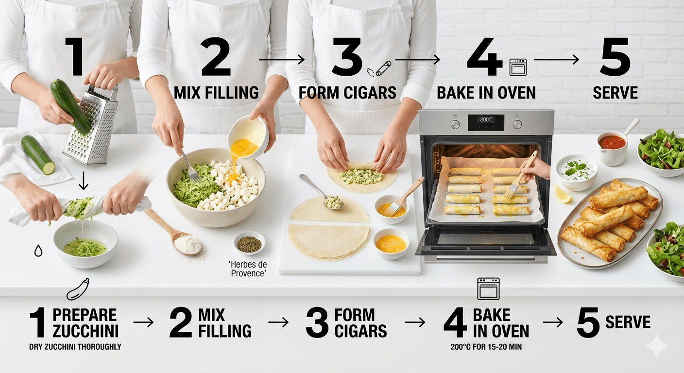 Cigares de Courgettes Croustillants au Fromage Feta et Mozzarella