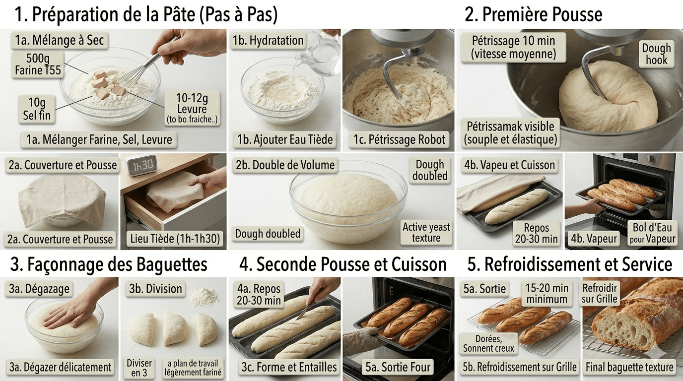 Étape par Étape: Baguettes Dorées Maison La Recette Simple, Croustillante