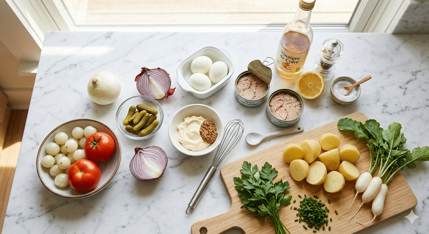 La Liste des Ingrédients : Salade Piémontaise Maison : La Recette Fraîche, Gourmande et Réconfortante qui Fait l’Unanimité en Été