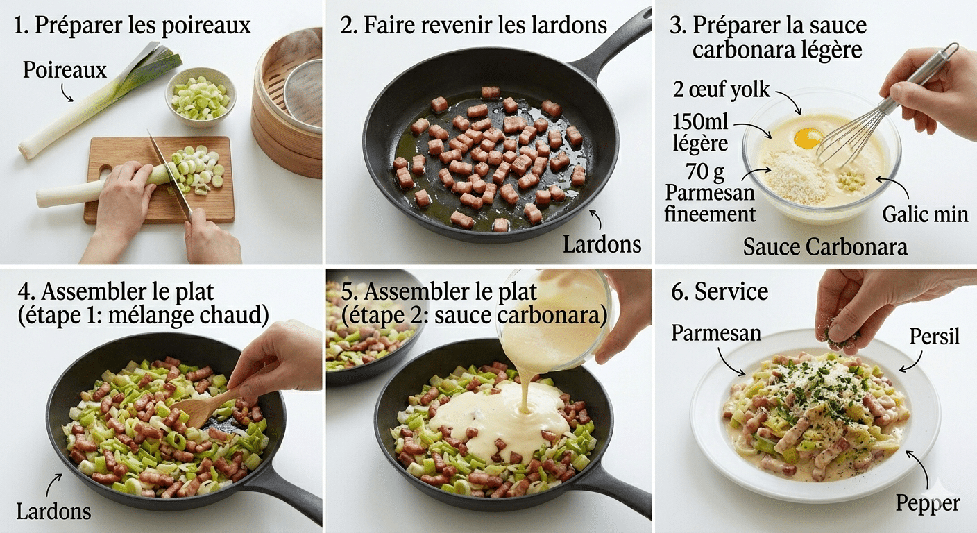 Étape par Étape: Carbonara Légère aux Poireaux : La Recette Saine