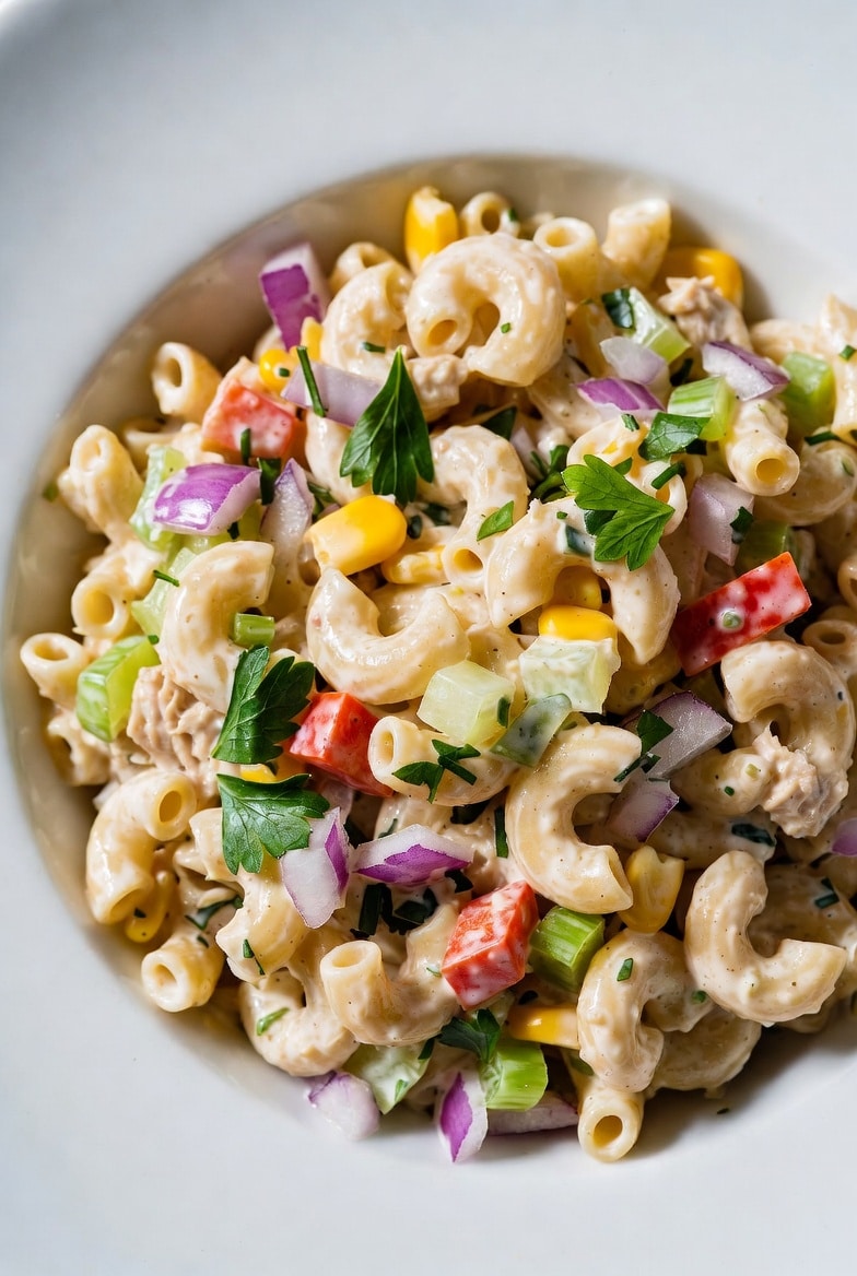 Salade de Macaroni au Thon et au Maïs : La Recette Fraîche et Complète pour l’Été