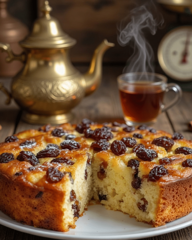 Gâteau de Semoule Crémeux aux Raisins Secs