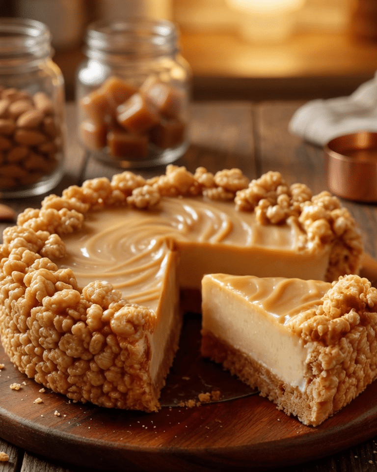 Tarte crémeuse au sirop d’érable, croûte style carrés aux Rice Krispies