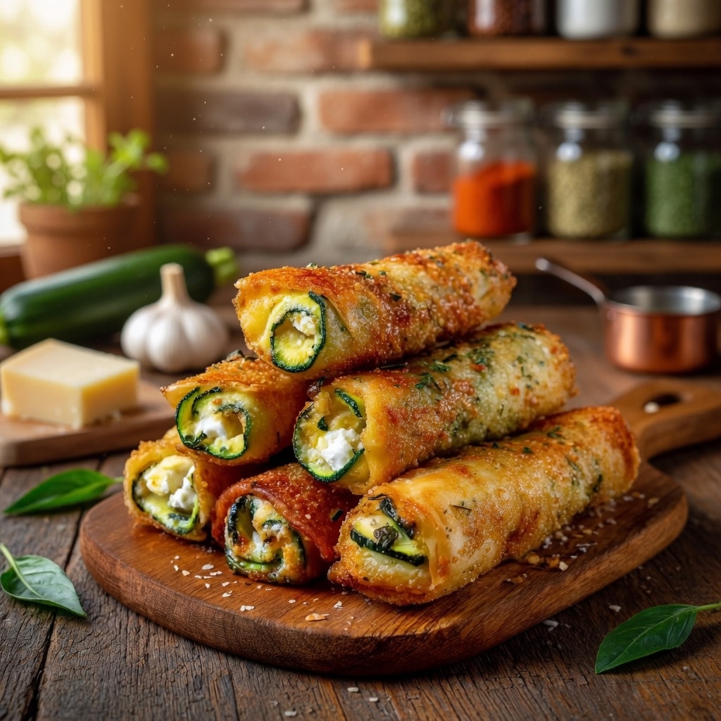 Cigares de Courgettes Croustillants au Fromage Feta et Mozzarella : L’Apéritif ou l’Entrée Dorée et Gourmande