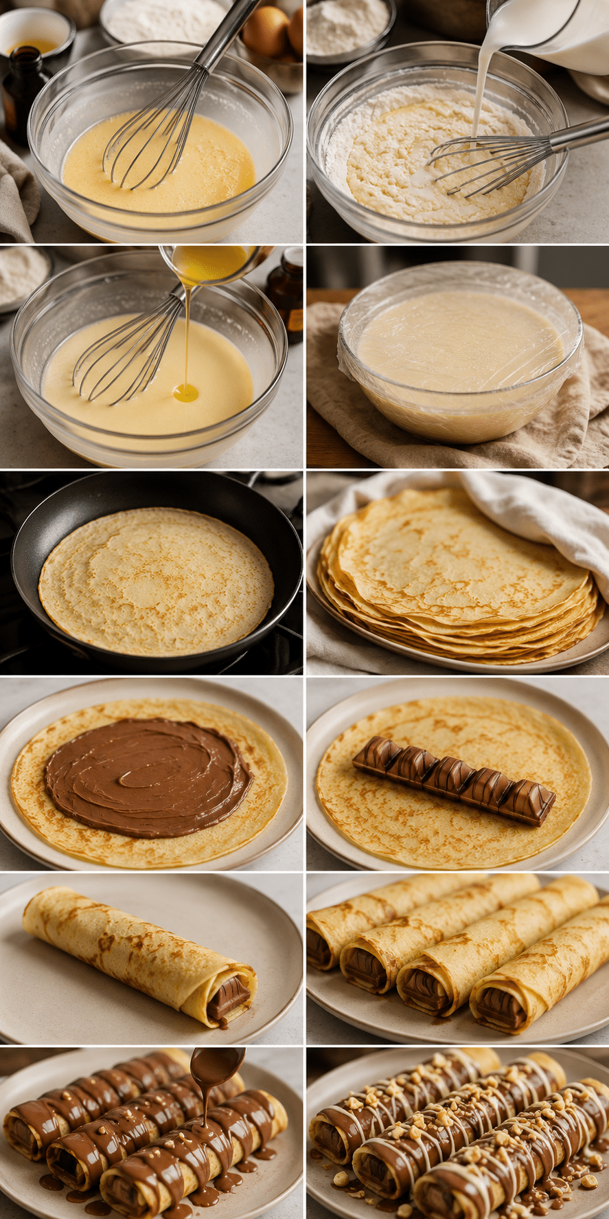 Preparation Guide: Crêpes Kinder Bueno ultra gourmandes : la recette décadente qui fait fondre tout le monde