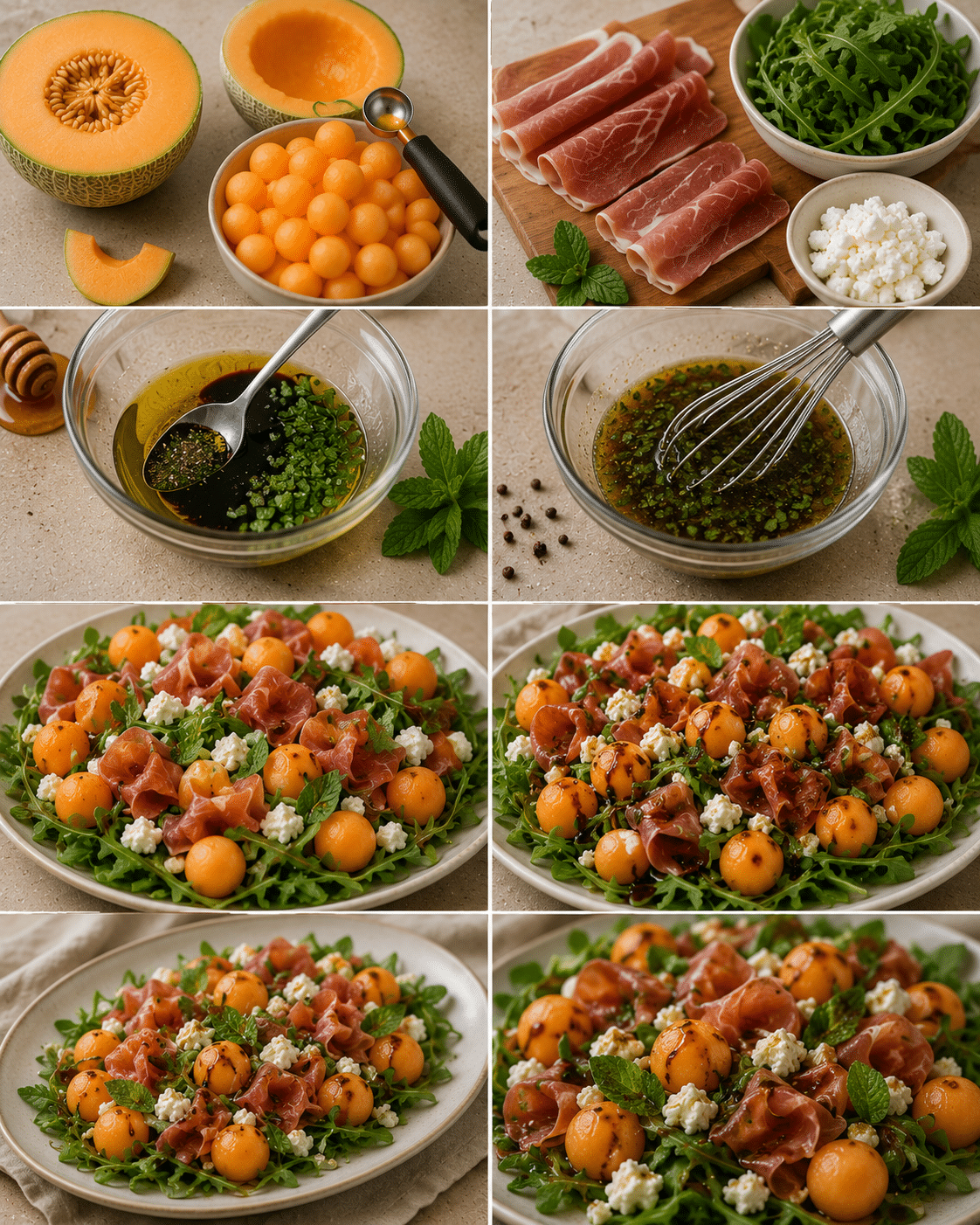 Étape par Étape: Salade Melon Feta Jambon : la recette fraîche, sucrée-salée et ultra-rafraîchissante de l’été