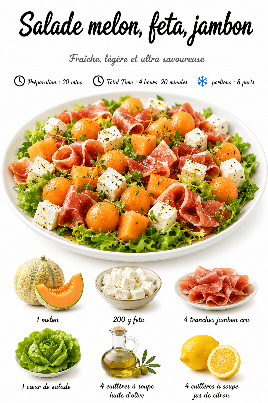 Salade Melon Feta Jambon