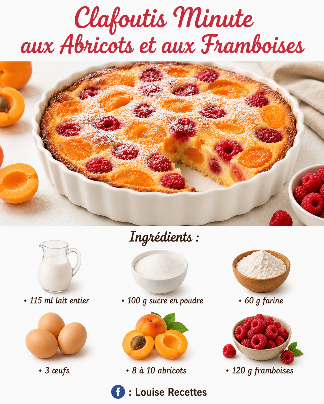 Clafoutis Minute aux Abricots et aux Framboises : le dessert express