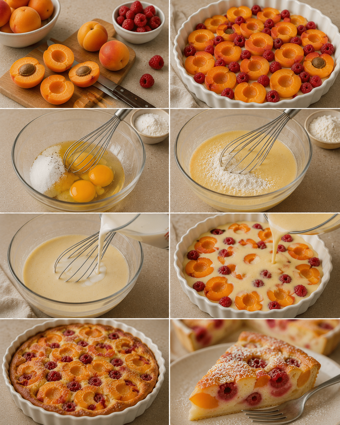 Étape par Étape: Clafoutis Minute aux Abricots et aux Framboises : le dessert express ultra-gourmand prêt en un clin d’œil