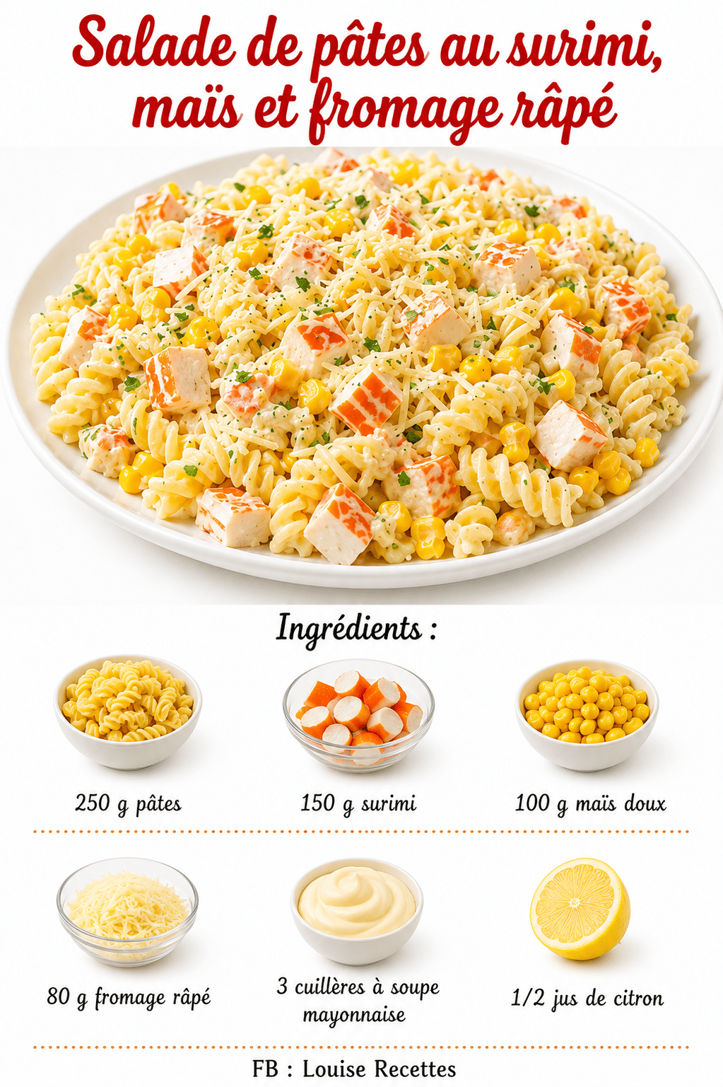 Salade de Pâtes au Surimi : la recette fraîche,