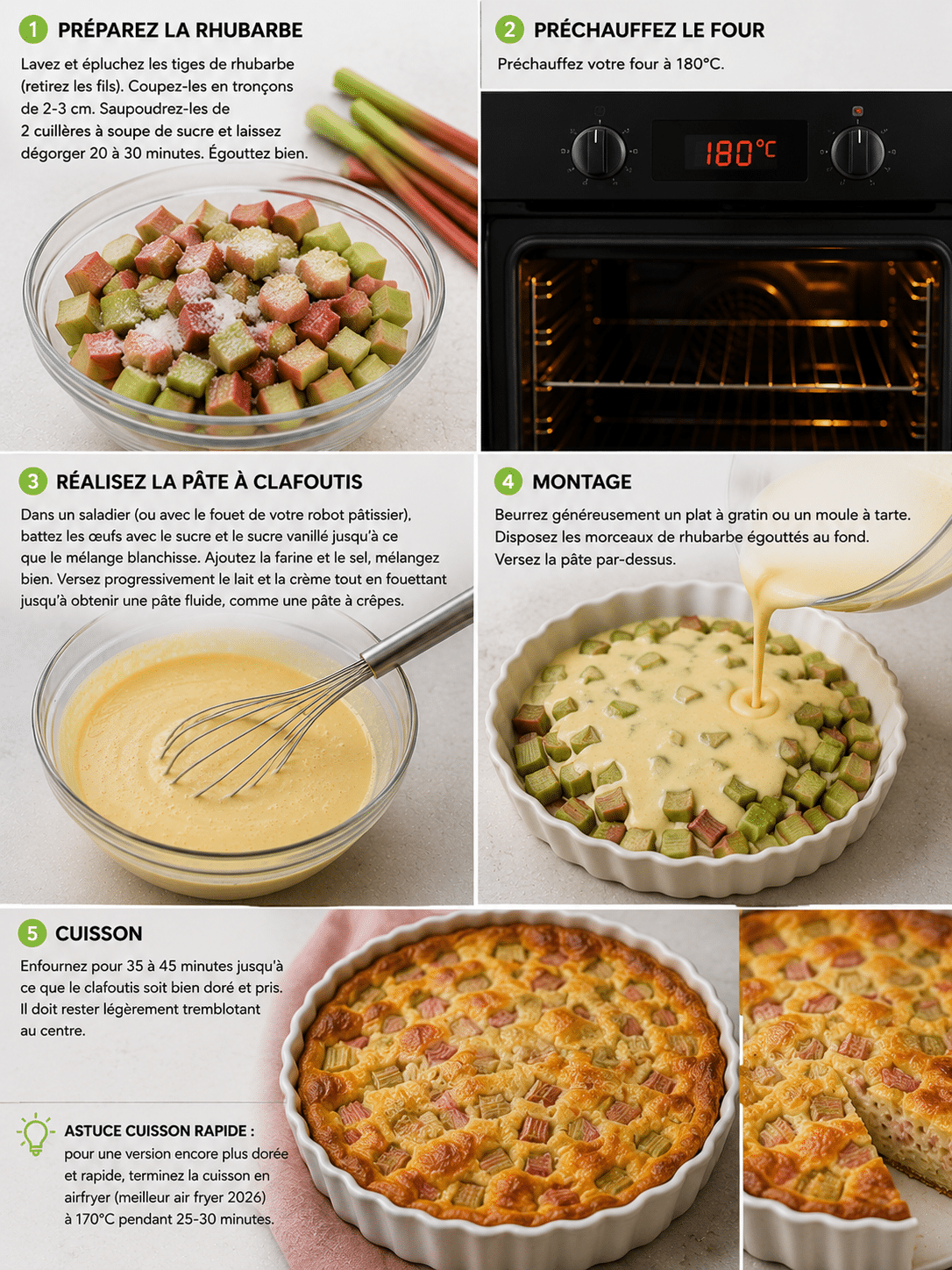 Étape par Étape: Clafoutis à la Rhubarbe (Nord) : la recette traditionnelle acidulée et réconfortante Étape par Étape: Clafoutis à la Rhubarbe (Nord) : la recette traditionnelle acidulée et réconfortante