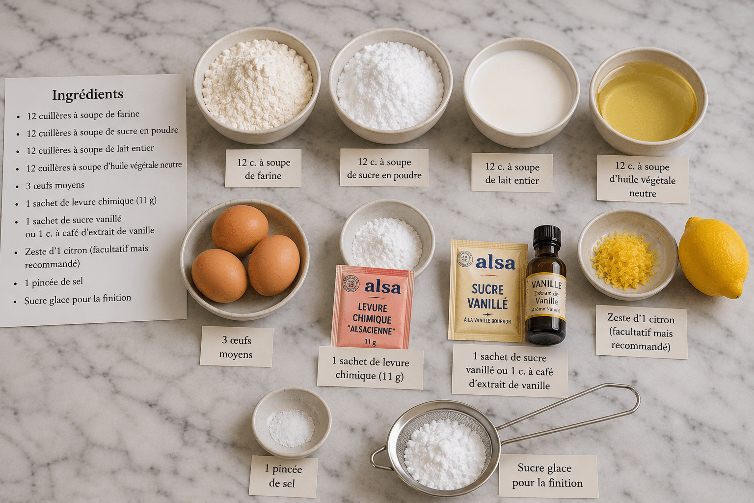 La Liste des Ingrédients : Gâteau Italien aux 12 Cuillères : la recette ultra-moelleuse et magique qui fait toujours l’unanimité
