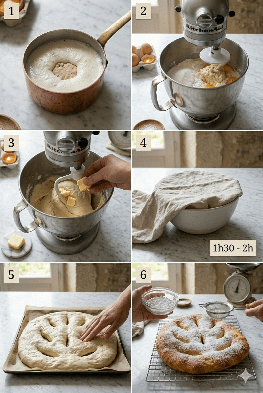 Étape par Étape: La Meilleure Fougasse Sucrée à la Fleur d’Oranger : Recette Authentique et Irrésistible