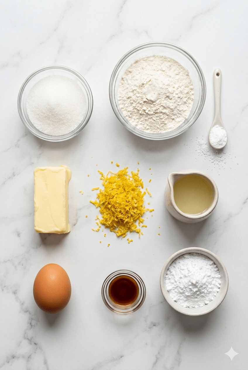 La Liste des Ingrédients : Biscuits Craquelés au Citron : La Recette Facile, Fondante et Acidulée qui Fait Craquer Tout le Monde