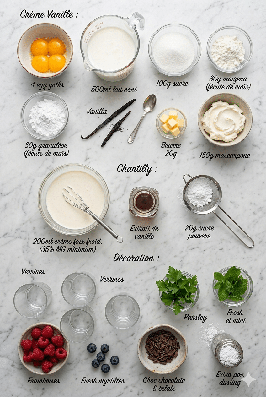 La Liste des Ingrédients : Crème Belge (Crème Vanille Belge)
