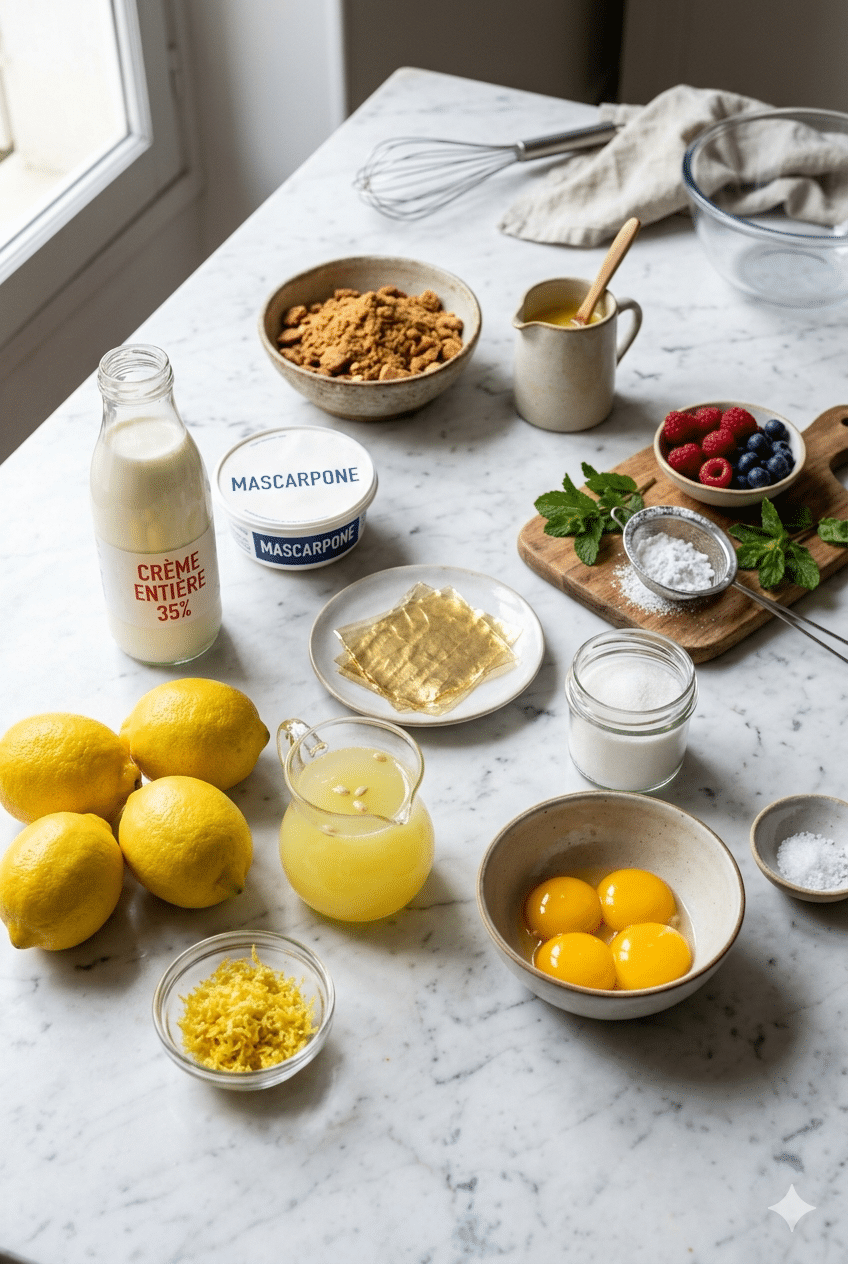 La Liste des Ingrédients : Bavarois au Citron : Le Dessert Léger, Rafraîchissant et Élégant qui Fait Sensation