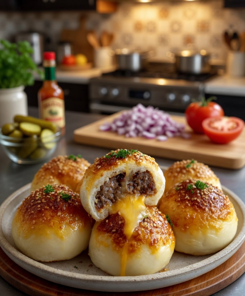 Bombes au Cheeseburger à l’Ail et au Parmesan : la recette ultra-gourmande