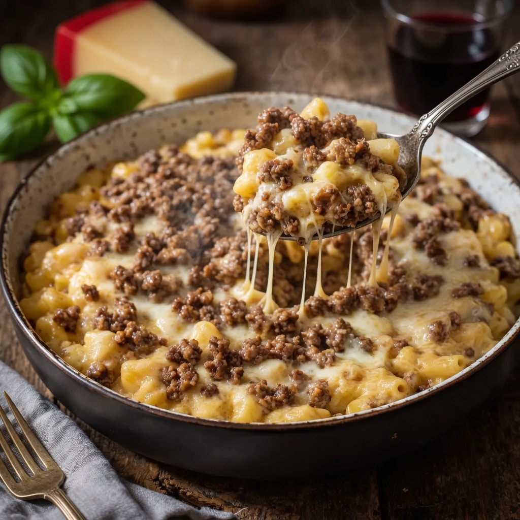 Gratin de Coquillettes à la Raclette et Viande Hachée Gratin de Coquillettes à la Raclette et Viande Hachée