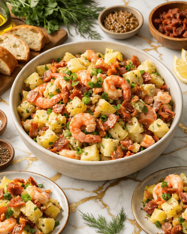 Salade Crevettes Lardons aux Pommes de Terre : la recette fraîche, généreuse et savoureuse
