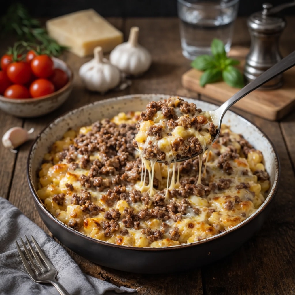 Gratin de Coquillettes à la Raclette et Viande Hachée : le plat ultra-réconfortant