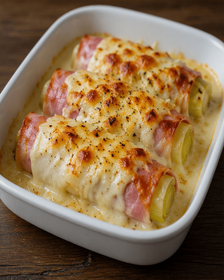 Gratin de Poireaux au Jambon et Béchamel