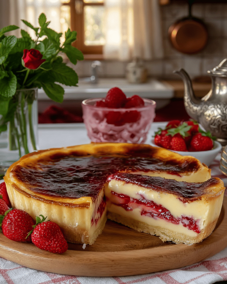 Flan Pâtissier aux Fraises : Le Dessert Crémeux, Vanillé et Gourmand qui Fait Sensation à Chaque Fois